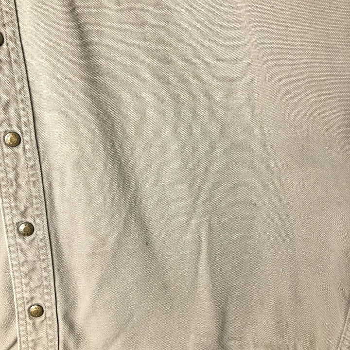 90s-00'S Vintage LLBean Long Sleeve Duck Work Shirt, Made in Canada, Men's Size L cotton Beige type Vintage Second Hand