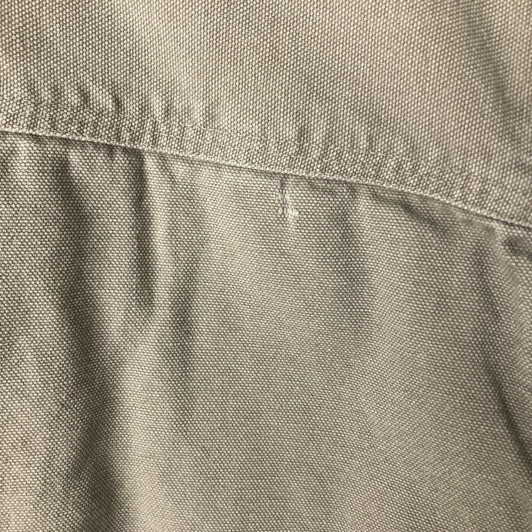 90s-00'S Vintage LLBean Long Sleeve Duck Work Shirt, Made in Canada, Men's Size L cotton Beige type Vintage Second Hand