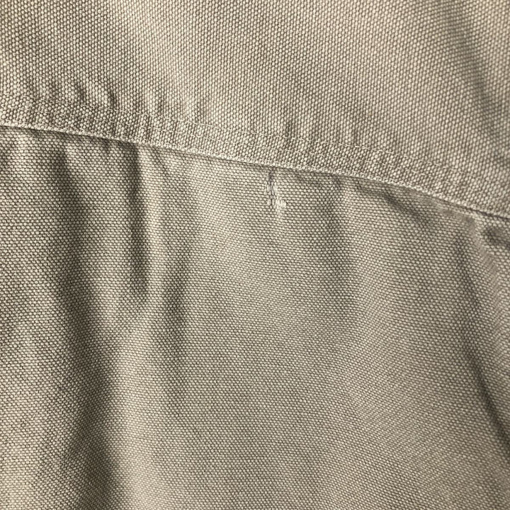 90s-00'S Vintage LLBean Long Sleeve Duck Work Shirt, Made in Canada, Men's Size L cotton Beige type Vintage Second Hand