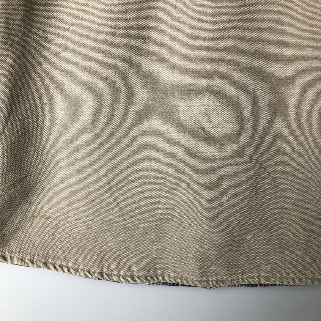 90s-00'S Vintage LLBean Long Sleeve Duck Work Shirt, Made in Canada, Men's Size L cotton Beige type Vintage Second Hand