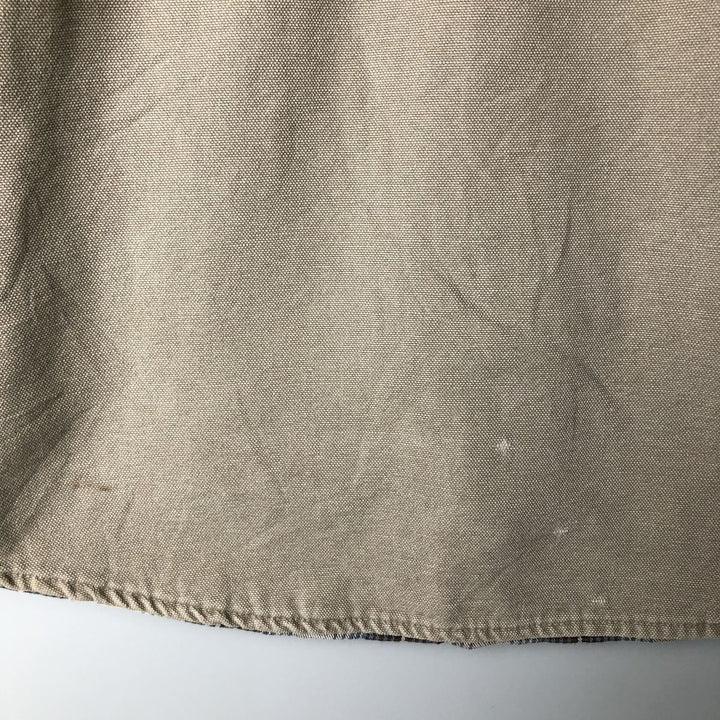 90s-00'S Vintage LLBean Long Sleeve Duck Work Shirt, Made in Canada, Men's Size L cotton Beige type Vintage Second Hand