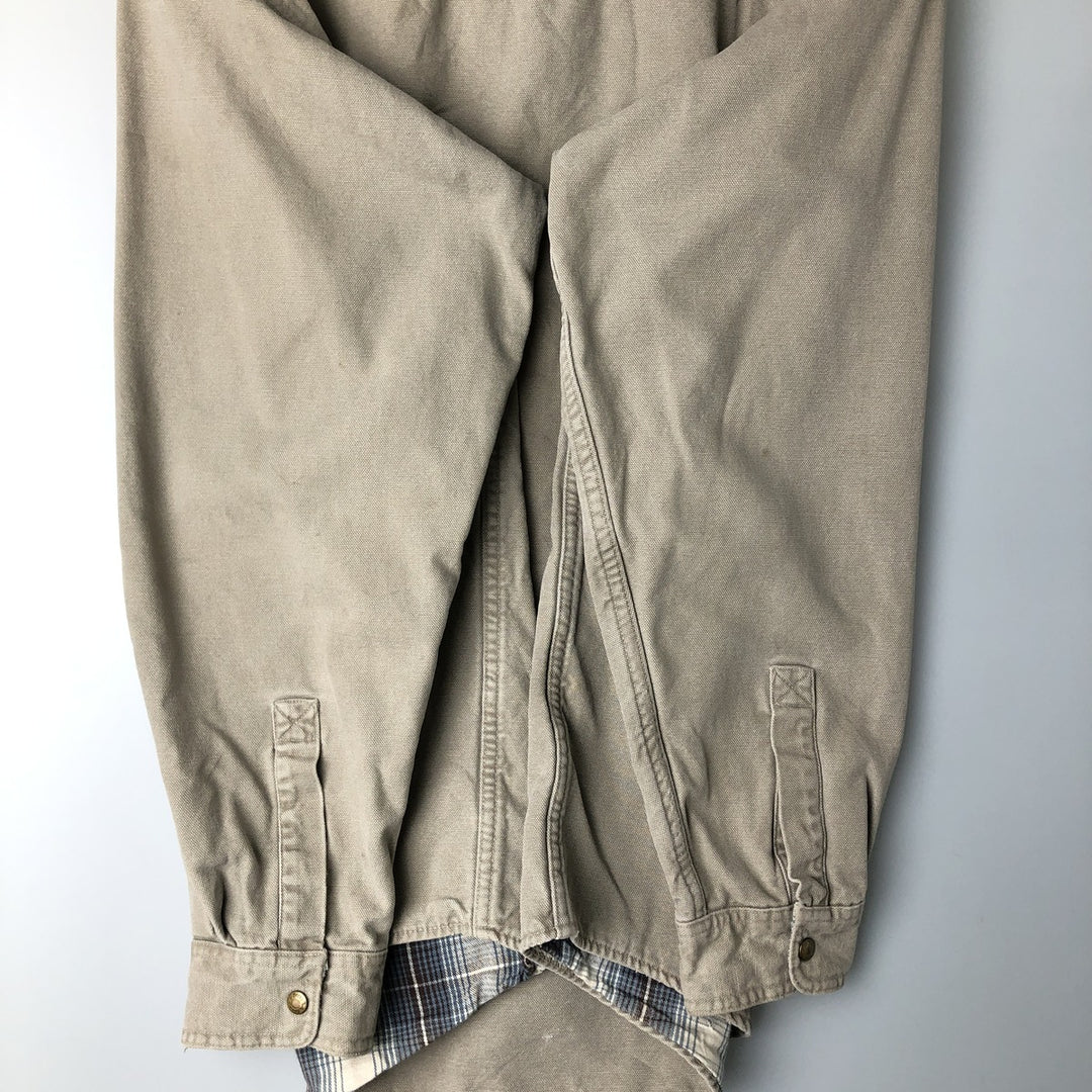 90s-00'S Vintage LLBean Long Sleeve Duck Work Shirt, Made in Canada, Men's Size L cotton Beige type Vintage Second Hand