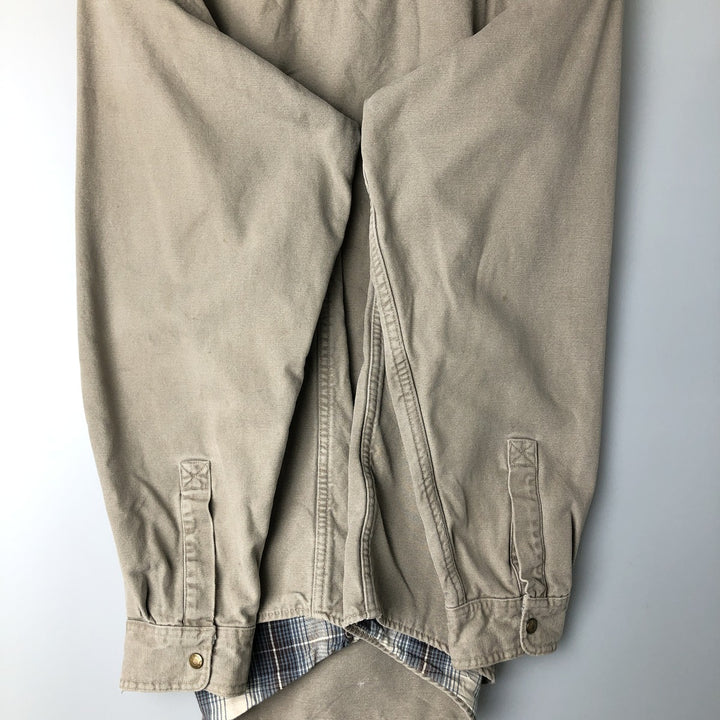 90s-00'S Vintage LLBean Long Sleeve Duck Work Shirt, Made in Canada, Men's Size L cotton Beige type Vintage Second Hand