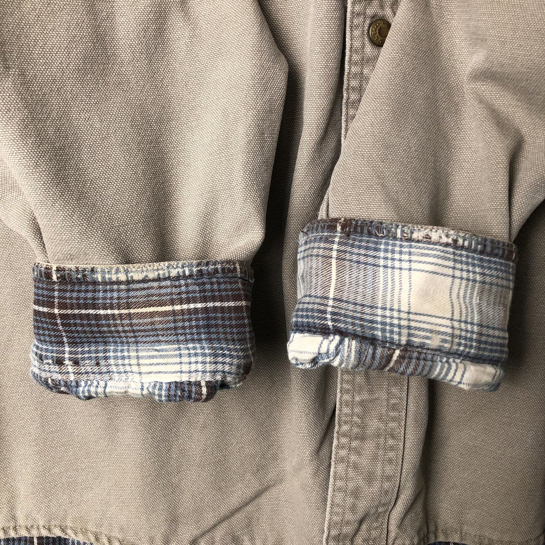 90s-00'S Vintage LLBean Long Sleeve Duck Work Shirt, Made in Canada, Men's Size L cotton Beige type Vintage Second Hand