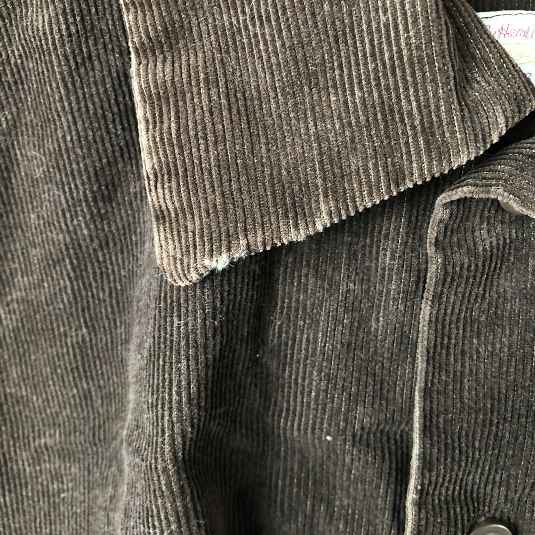 Donna Wide Collar Long Sleeve Corduroy Shirt, Men's Size L unclear brown type Vintage Second Hand