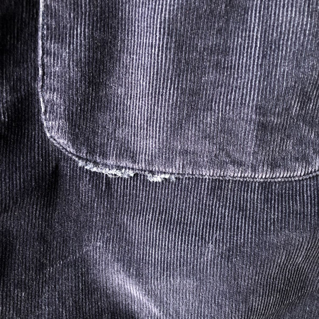 2000'S Eddie Bauer Relaxed Fit Long Sleeve Button-Down Corduroy Shirt, Men's Size L cotton navy blue type Vintage Second Hand