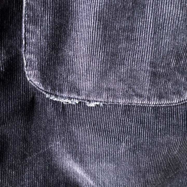 2000'S Eddie Bauer Relaxed Fit Long Sleeve Button-Down Corduroy Shirt, Men's Size L cotton navy blue type Vintage Second Hand