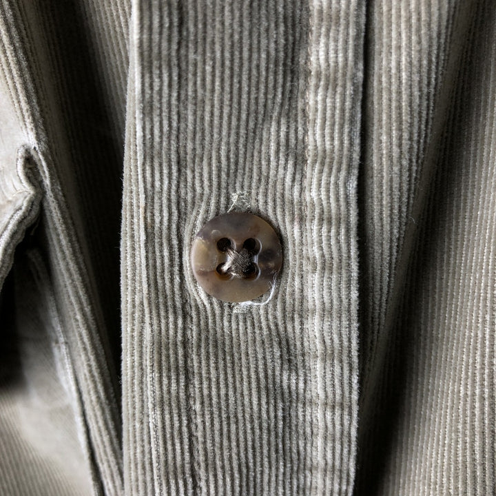 Vintage 1980'S Banana Republic long-sleeved corduroy shirt, size L, men's cotton Khaki type Vintage Second Hand