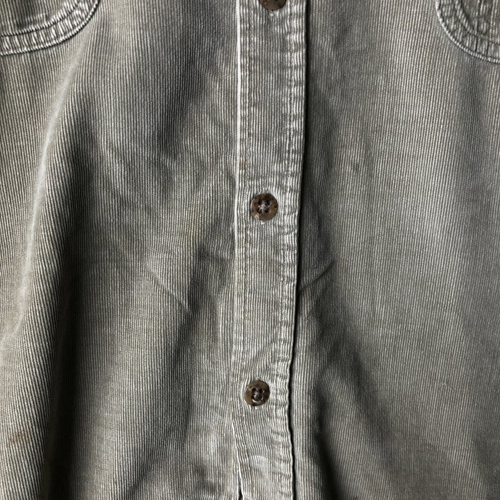 Vintage 1980'S Banana Republic long-sleeved corduroy shirt, size L, men's cotton Khaki type Vintage Second Hand