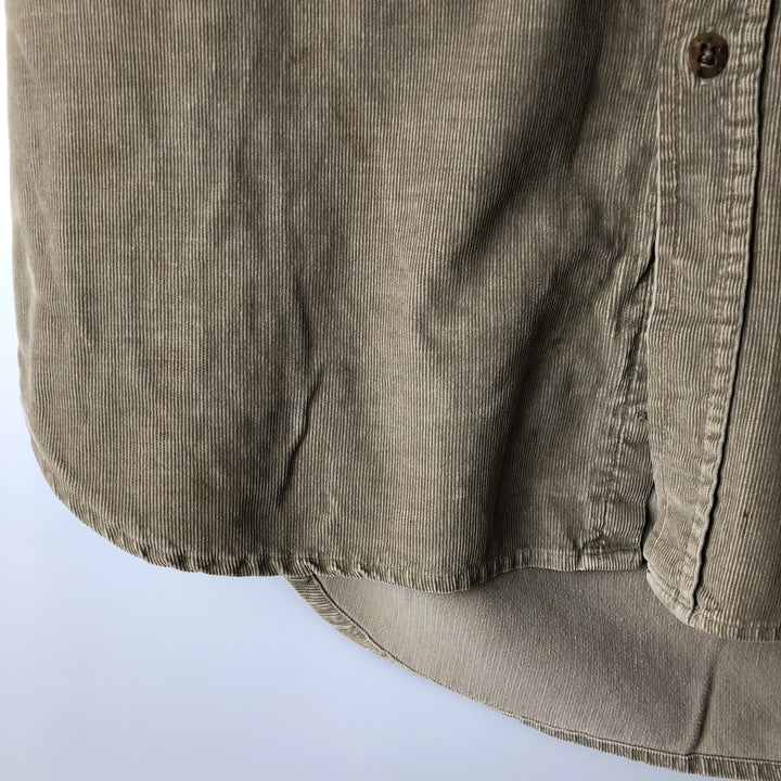 Vintage 1980'S Banana Republic long-sleeved corduroy shirt, size L, men's cotton Khaki type Vintage Second Hand