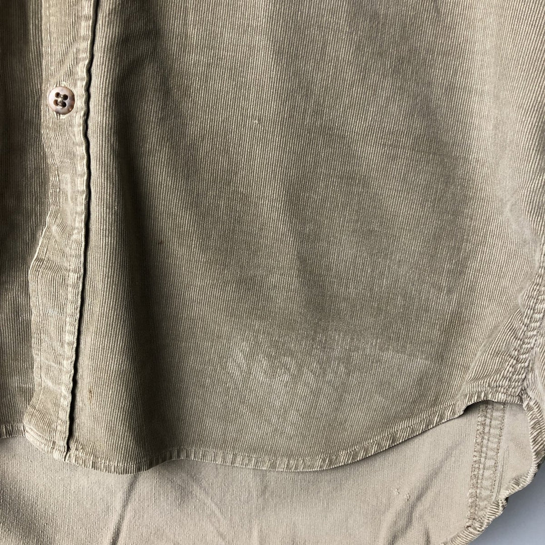 Vintage 1980'S Banana Republic long-sleeved corduroy shirt, size L, men's cotton Khaki type Vintage Second Hand