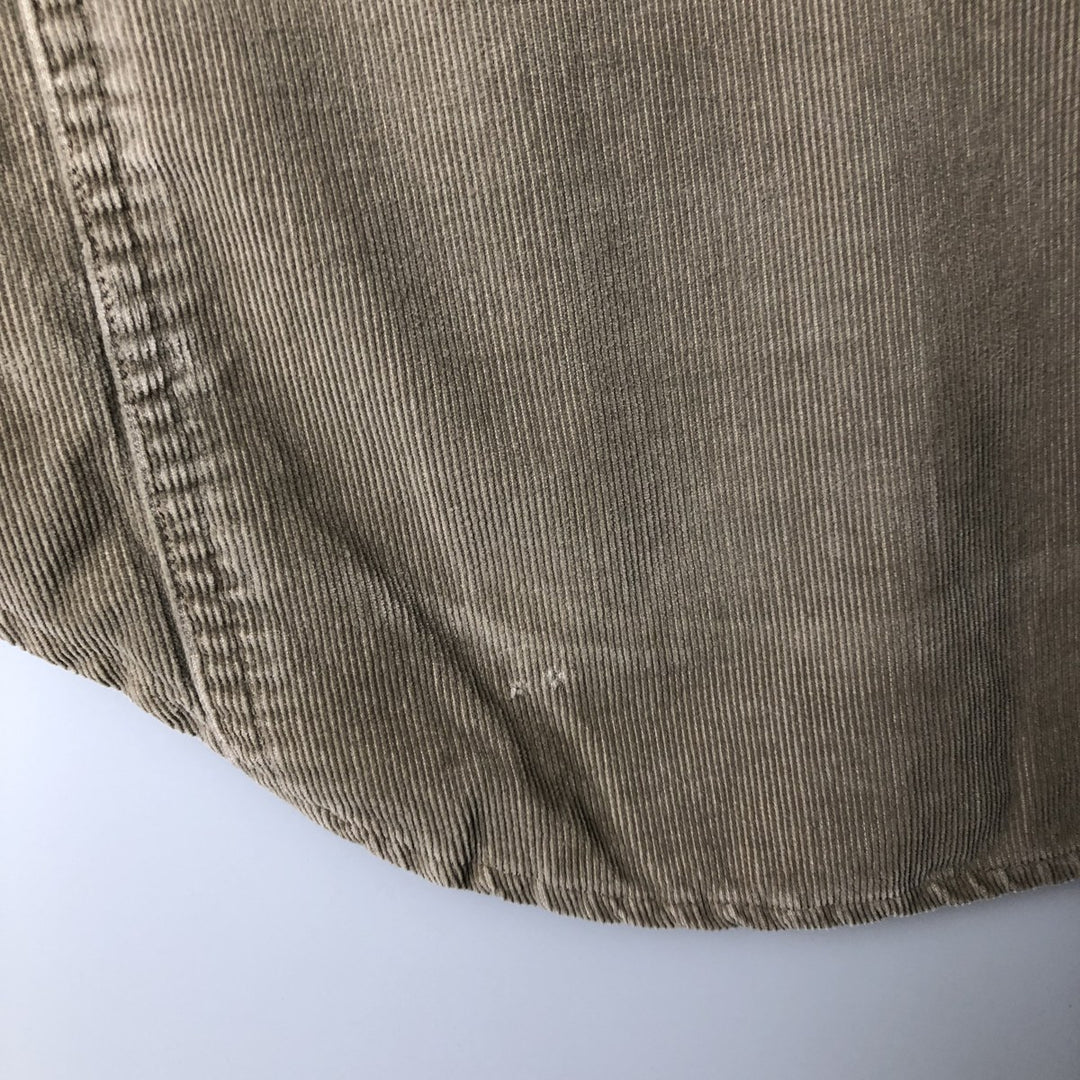 Vintage 1980'S Banana Republic long-sleeved corduroy shirt, size L, men's cotton Khaki type Vintage Second Hand
