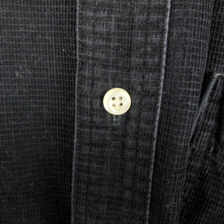 Ralph Lauren Chaps long-sleeved button-down corduroy shirt, men's size L cotton black type Vintage Second Hand