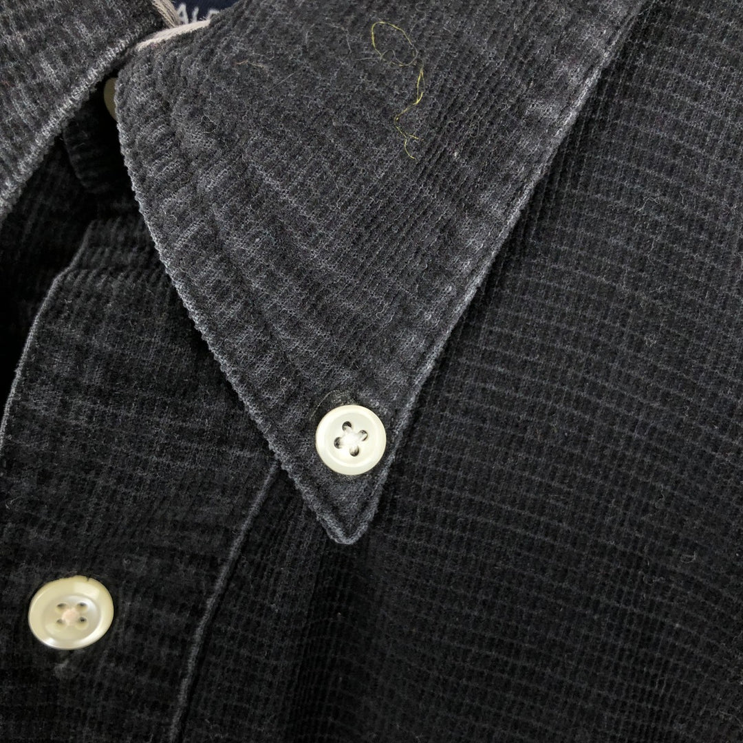 Ralph Lauren Chaps long-sleeved button-down corduroy shirt, men's size L cotton black type Vintage Second Hand