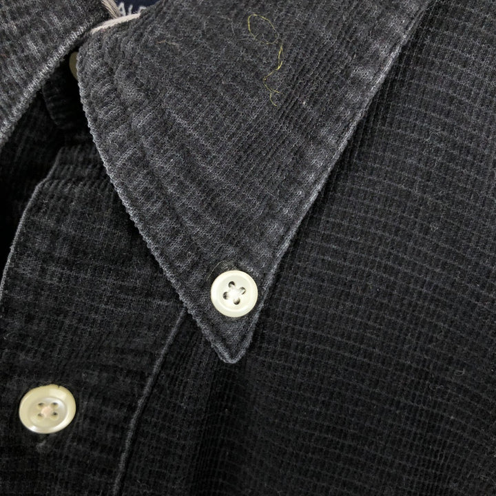 Ralph Lauren Chaps long-sleeved button-down corduroy shirt, men's size L cotton black type Vintage Second Hand