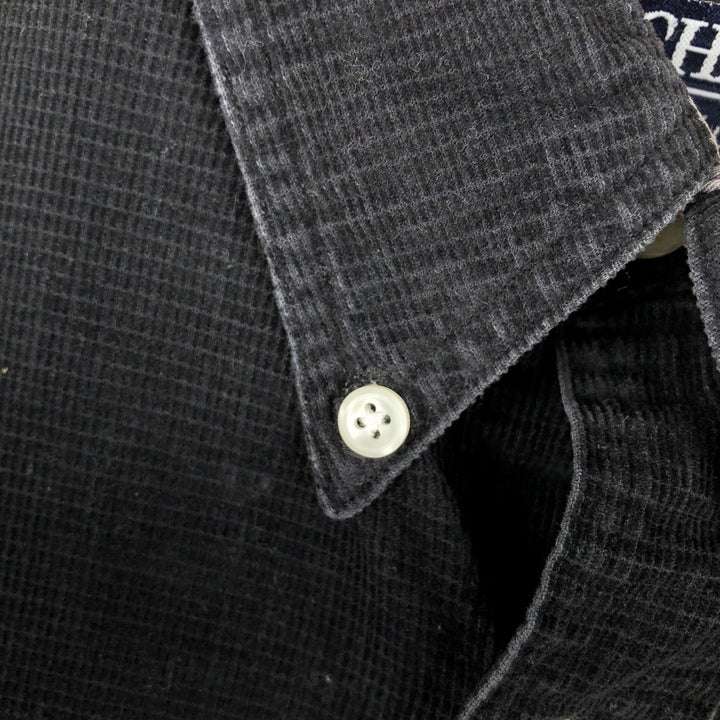 Ralph Lauren Chaps long-sleeved button-down corduroy shirt, men's size L cotton black type Vintage Second Hand