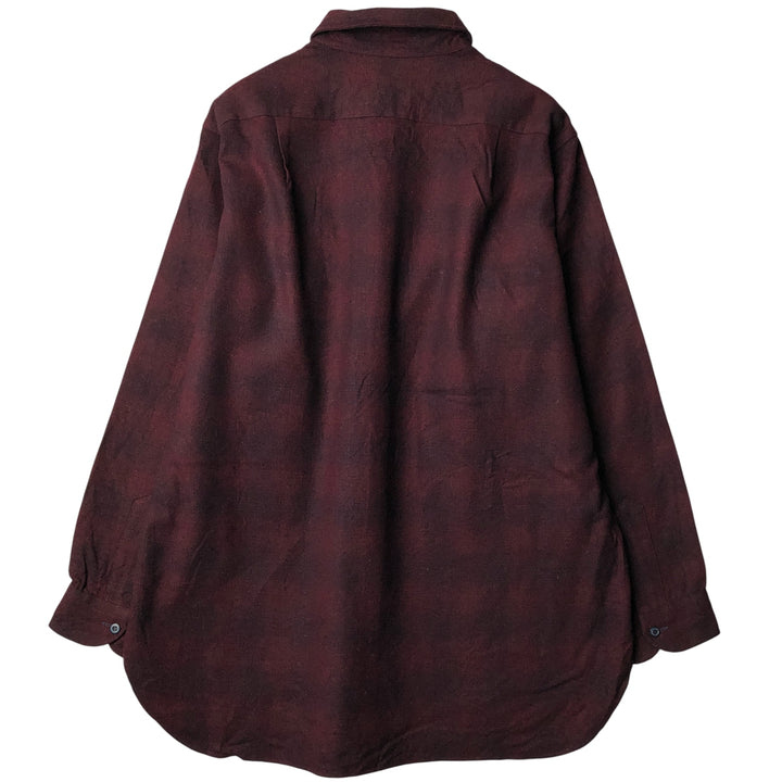 Vintage 1970'S Pendleton Check Pattern Ombre Check Wool Shirt, Made in USA, Men's XL wool burgundy type Vintage Second Hand