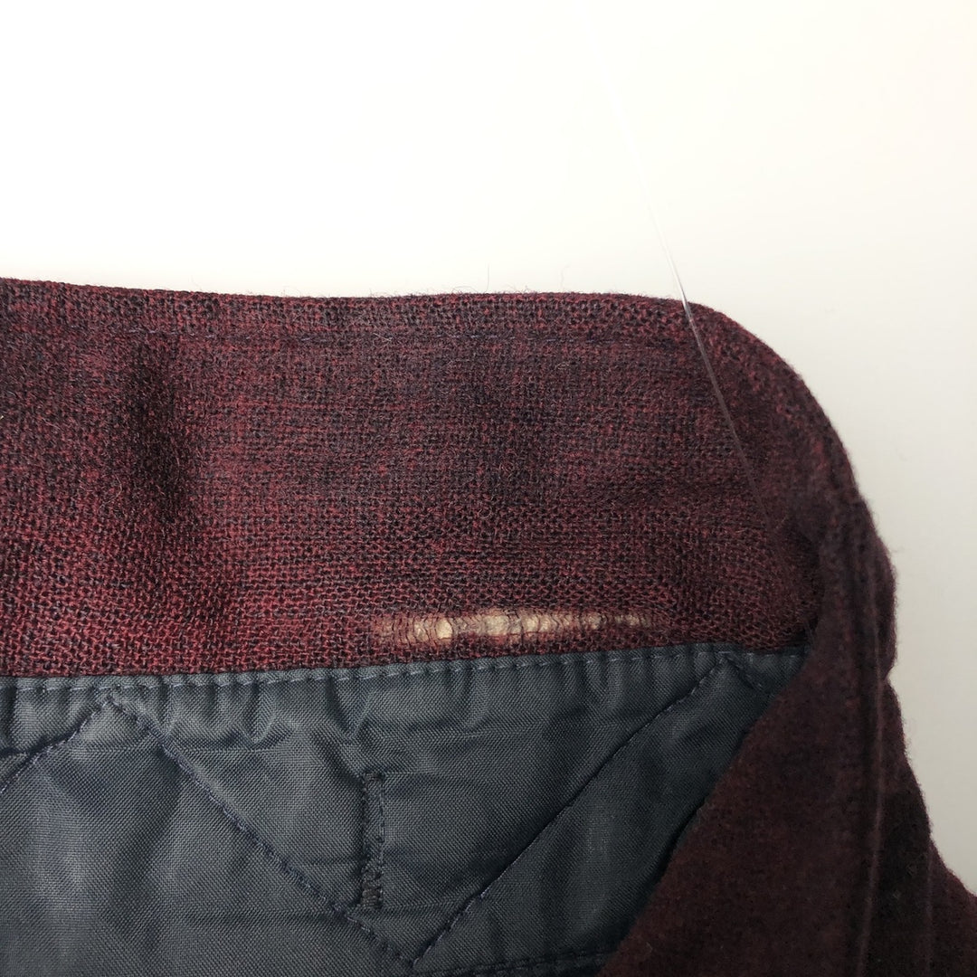 Vintage 1970'S Pendleton Check Pattern Ombre Check Wool Shirt, Made in USA, Men's XL wool burgundy type Vintage Second Hand