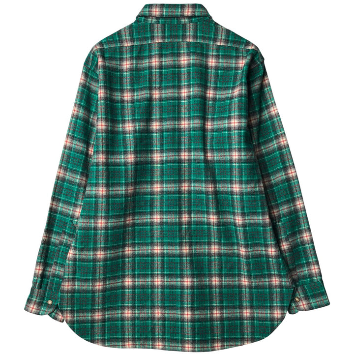 Vintage 1970'S Pendleton ombre check wool shirt, made in the USA, size L, men's wool green type Vintage Second Hand