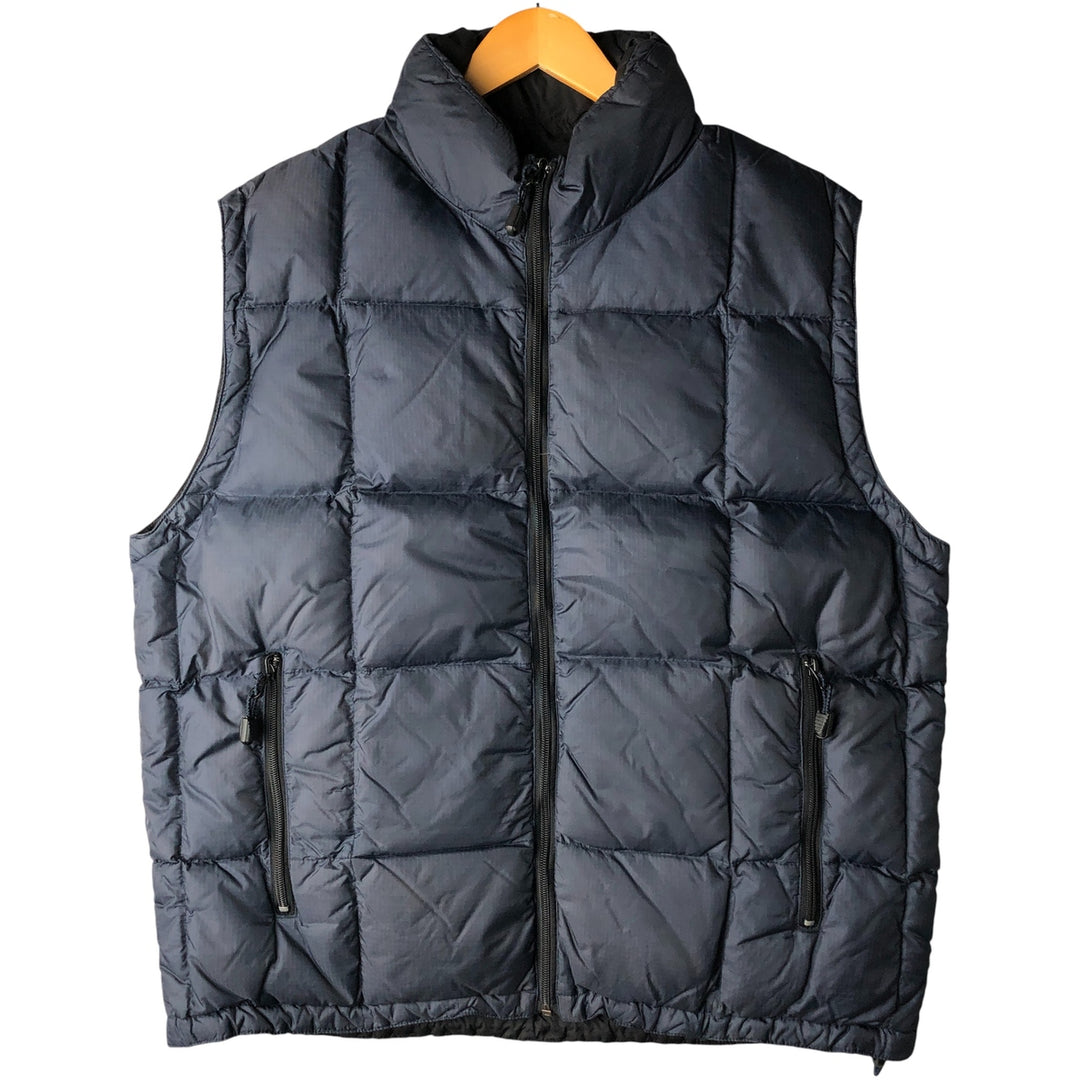 90'S GAP Vintage Reversible Ripstop Down Vest, Men's Size L Nylon navy blue type Vintage Second Hand