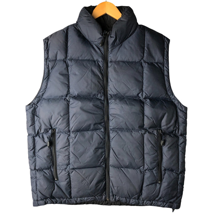 90'S GAP Vintage Reversible Ripstop Down Vest, Men's Size L Nylon navy blue type Vintage Second Hand
