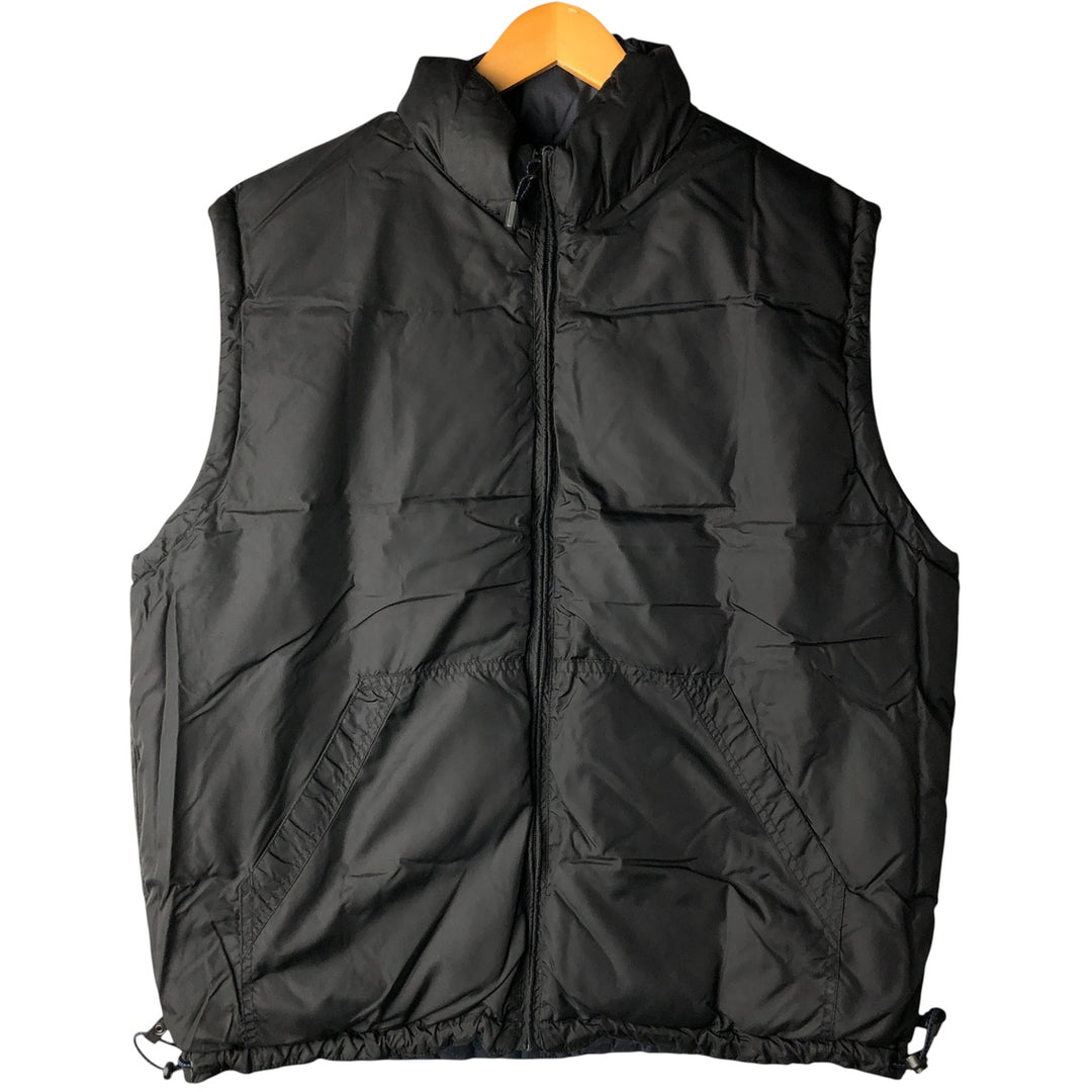 90'S GAP Vintage Reversible Ripstop Down Vest, Men's Size L Nylon navy blue type Vintage Second Hand