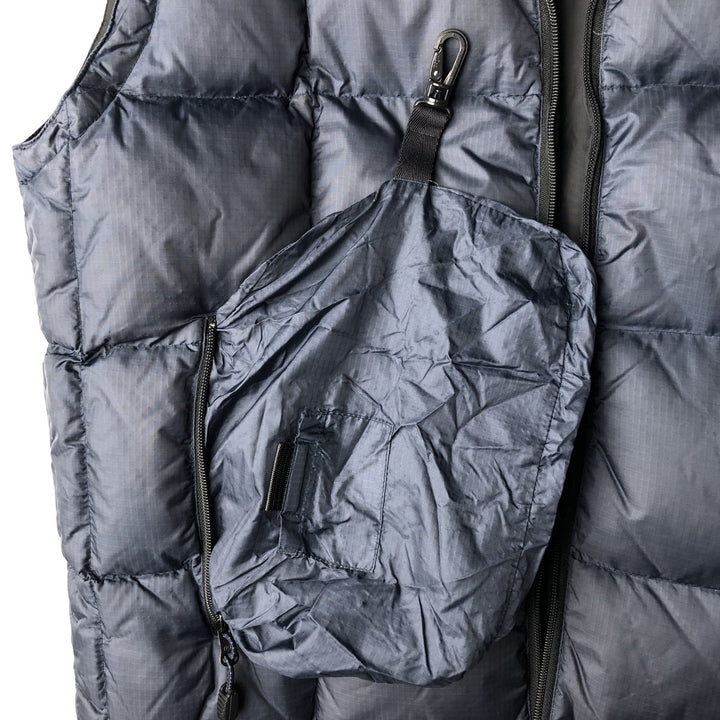 90'S GAP Vintage Reversible Ripstop Down Vest, Men's Size L Nylon navy blue type Vintage Second Hand