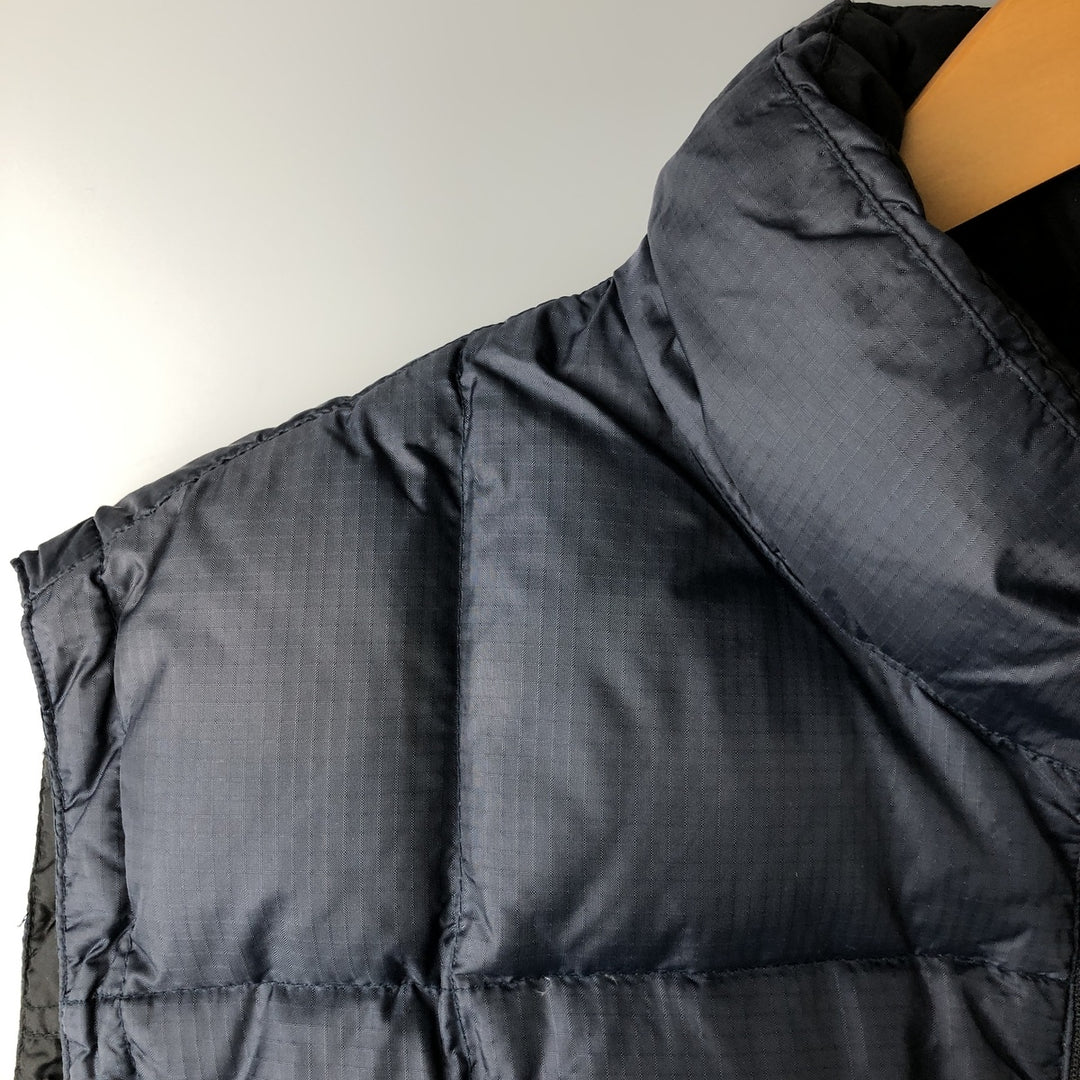 90'S GAP Vintage Reversible Ripstop Down Vest, Men's Size L Nylon navy blue type Vintage Second Hand