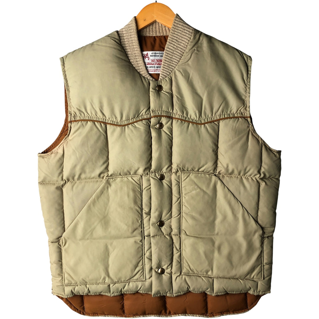 ANTHONY'S BUCKHIDE BRAND Men's Vintage Down Vest, Size L unclear Beige type Vintage Second Hand