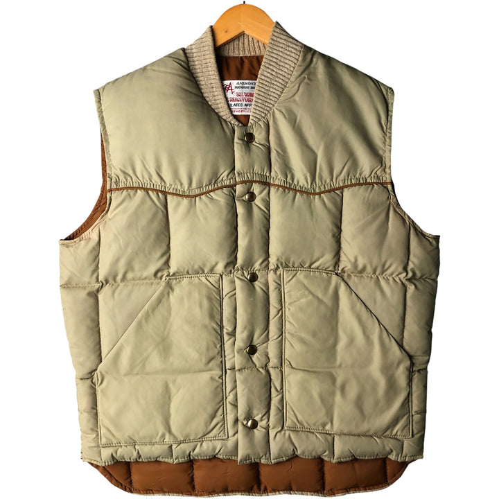 ANTHONY'S BUCKHIDE BRAND Men's Vintage Down Vest, Size L unclear Beige type Vintage Second Hand