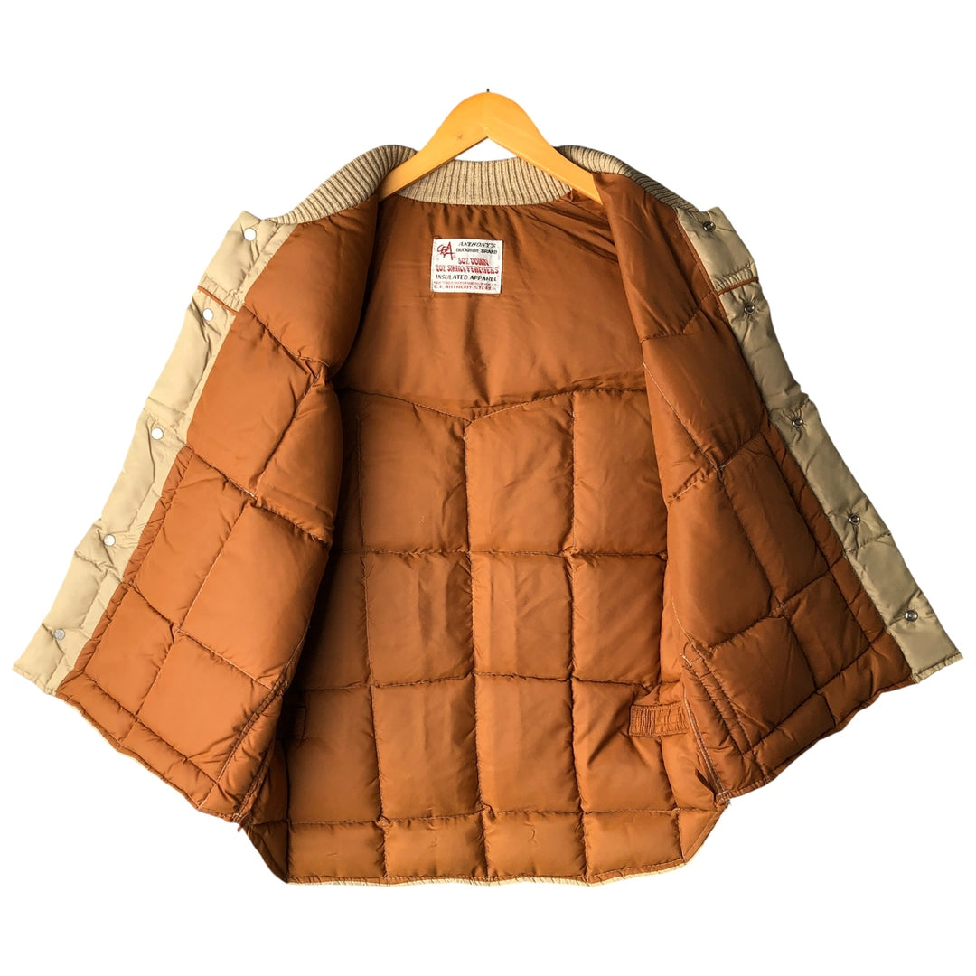 ANTHONY'S BUCKHIDE BRAND Men's Vintage Down Vest, Size L unclear Beige type Vintage Second Hand