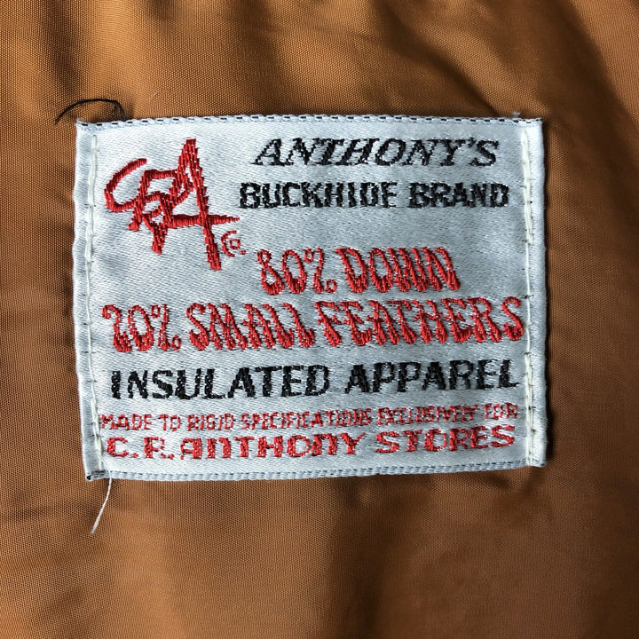 ANTHONY'S BUCKHIDE BRAND Men's Vintage Down Vest, Size L unclear Beige type Vintage Second Hand