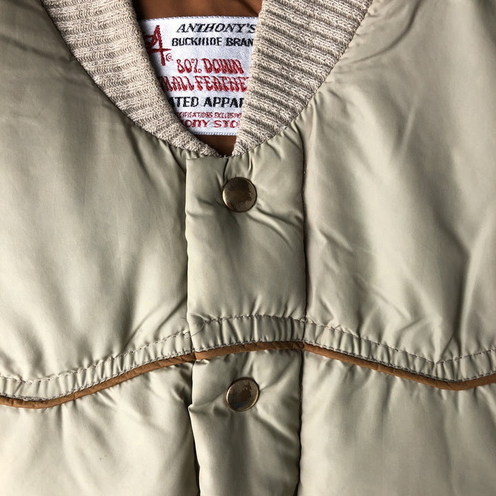 ANTHONY'S BUCKHIDE BRAND Men's Vintage Down Vest, Size L unclear Beige type Vintage Second Hand