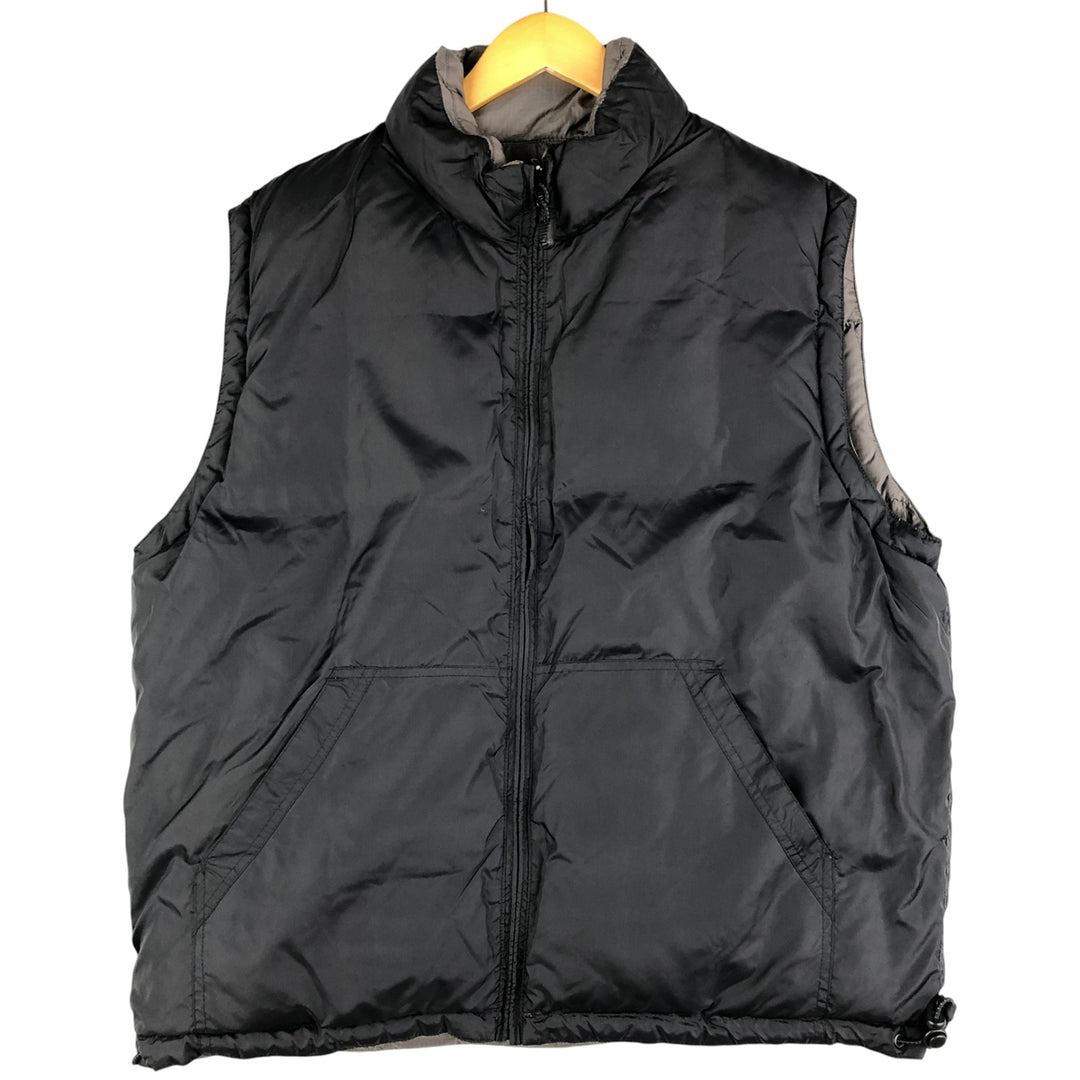 90'S GAP Vintage Reversible Ripstop Down Vest, Men's Size L Nylon black type Vintage Second Hand