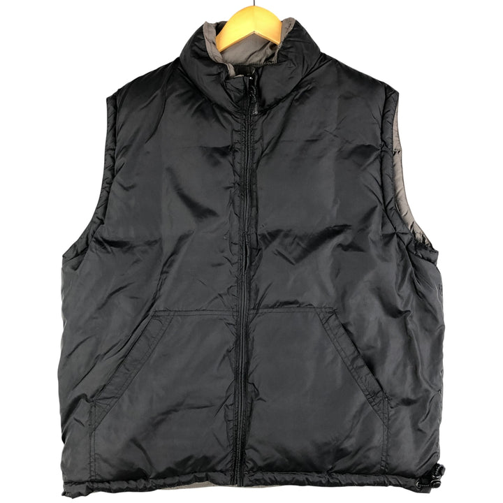 90'S GAP Vintage Reversible Ripstop Down Vest, Men's Size L Nylon black type Vintage Second Hand