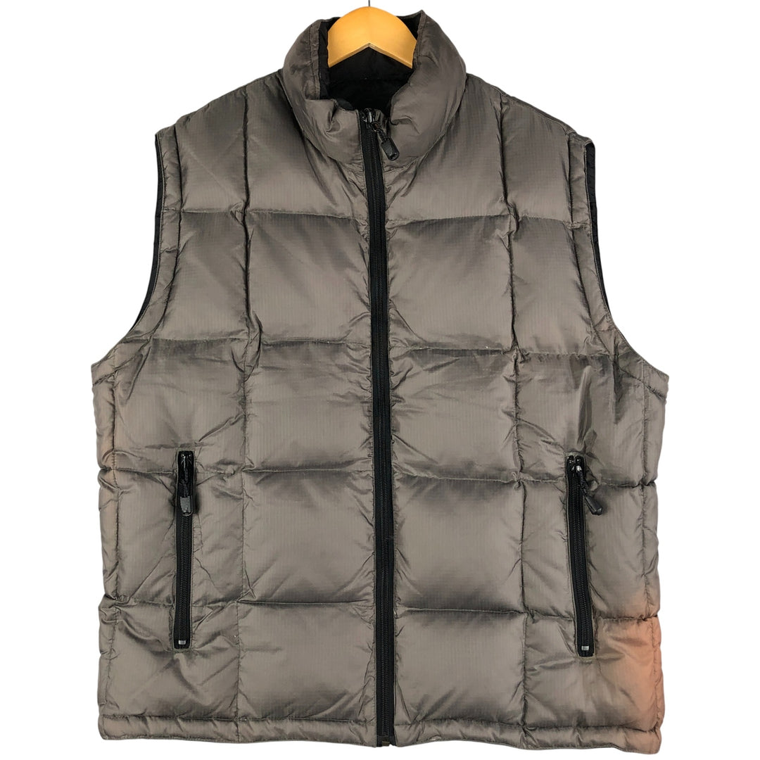 90'S GAP Vintage Reversible Ripstop Down Vest, Men's Size L Nylon black type Vintage Second Hand