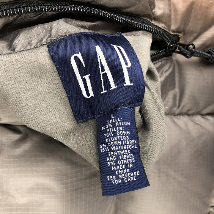 90'S GAP Vintage Reversible Ripstop Down Vest, Men's Size L Nylon black type Vintage Second Hand