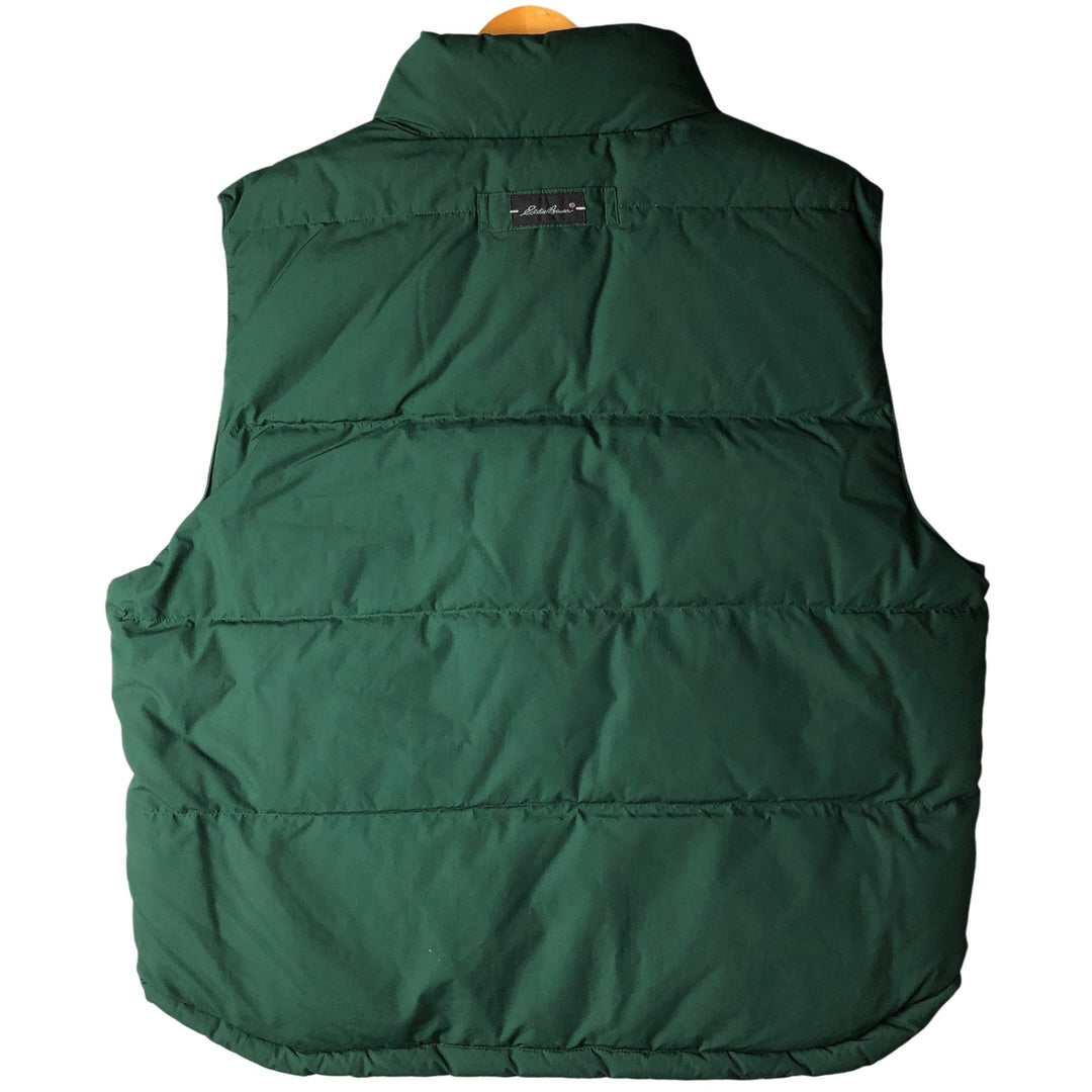 2000'S Eddie Bauer Reversible Check Pattern Goose Down Vest, Men's Size L polyester green type Vintage Second Hand