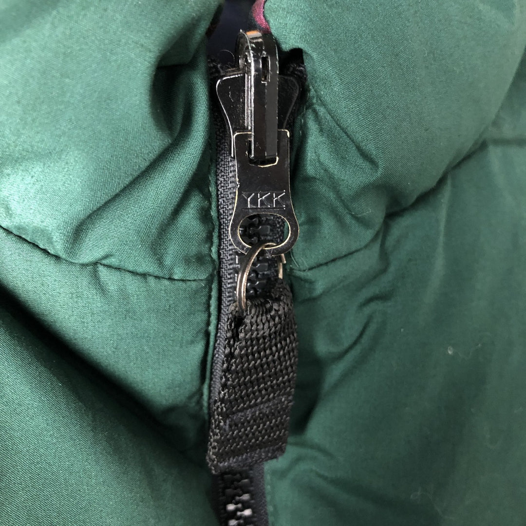 2000'S Eddie Bauer Reversible Check Pattern Goose Down Vest, Men's Size L polyester green type Vintage Second Hand