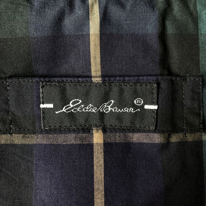 2000'S Eddie Bauer Reversible Check Pattern Goose Down Vest, Men's Size L polyester green type Vintage Second Hand