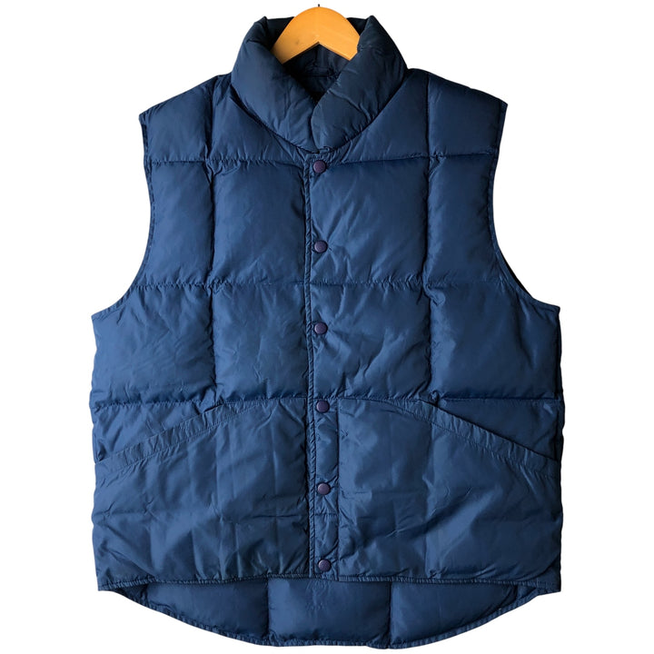 Vintage 80s-90'S Lands' End goose down vest, size M, men's Nylon Navy blue Vintage Second Hand