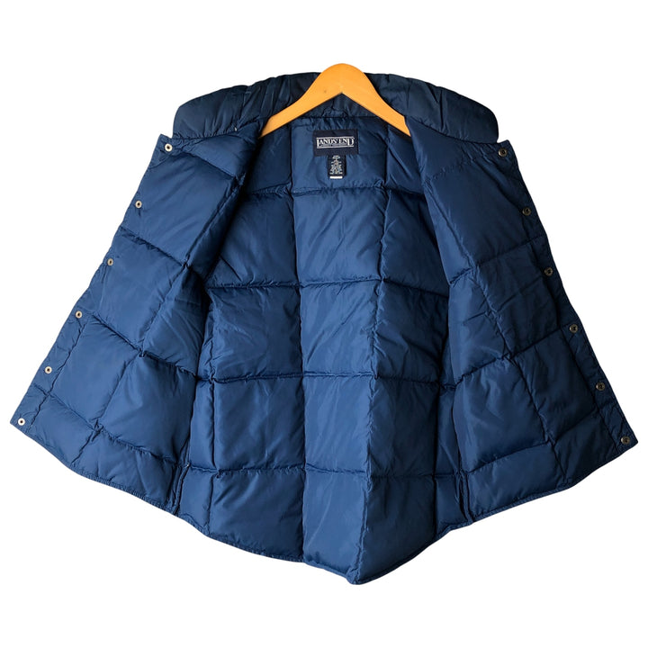 Vintage 80s-90'S Lands' End goose down vest, size M, men's Nylon Navy blue Vintage Second Hand