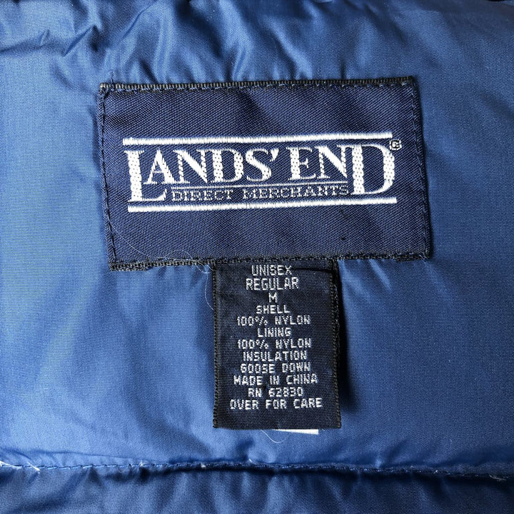 Vintage 80s-90'S Lands' End goose down vest, size M, men's Nylon Navy blue Vintage Second Hand