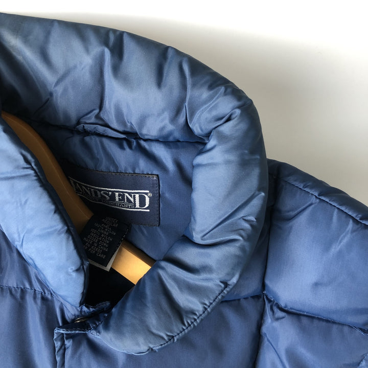 Vintage 80s-90'S Lands' End goose down vest, size M, men's Nylon Navy blue Vintage Second Hand