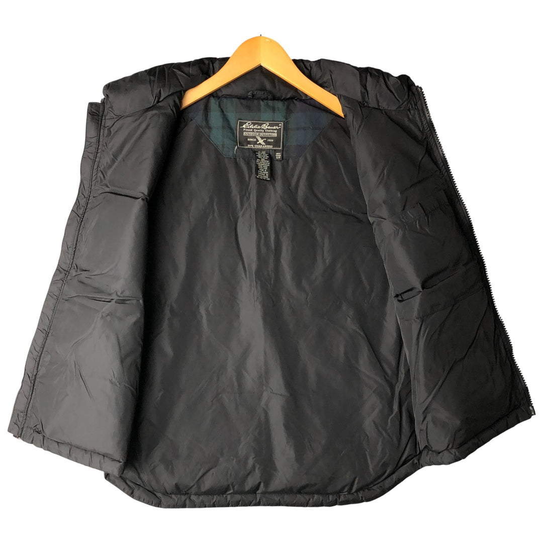 2000'S Eddie Bauer goose down vest, men's size small Nylon black type Vintage Second Hand