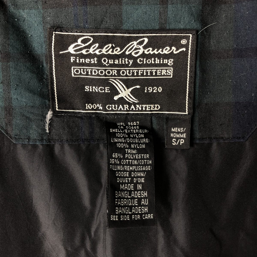 2000'S Eddie Bauer goose down vest, men's size small Nylon black type Vintage Second Hand