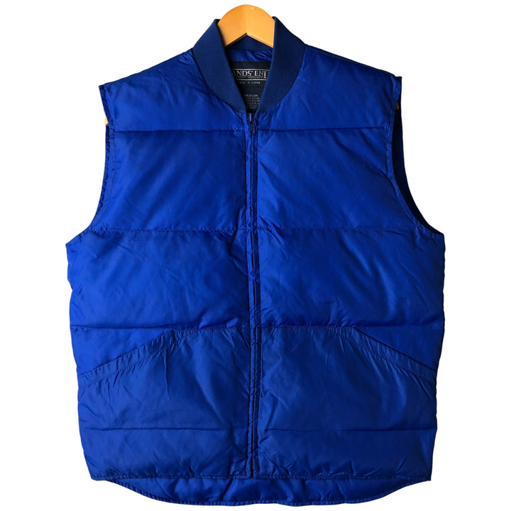 Vintage 80s-90'S Lands' End goose down vest, size M, men's Nylon blue type Vintage Second Hand