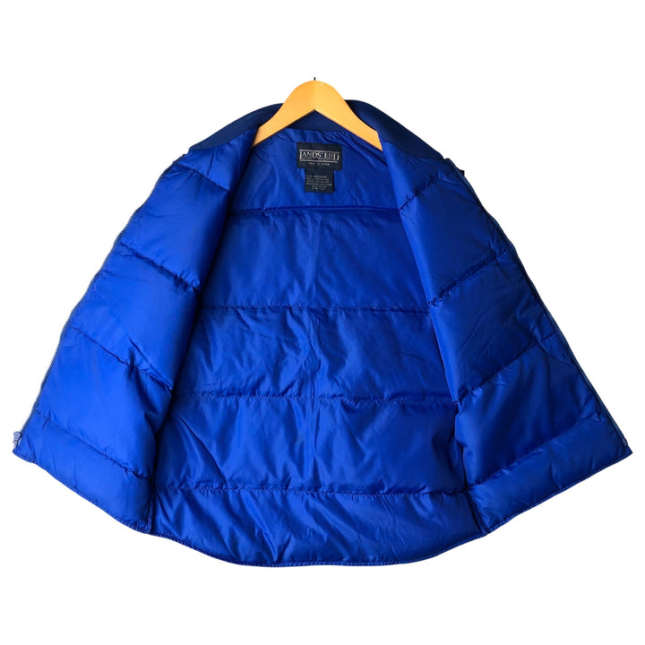 Vintage 80s-90'S Lands' End goose down vest, size M, men's Nylon blue type Vintage Second Hand