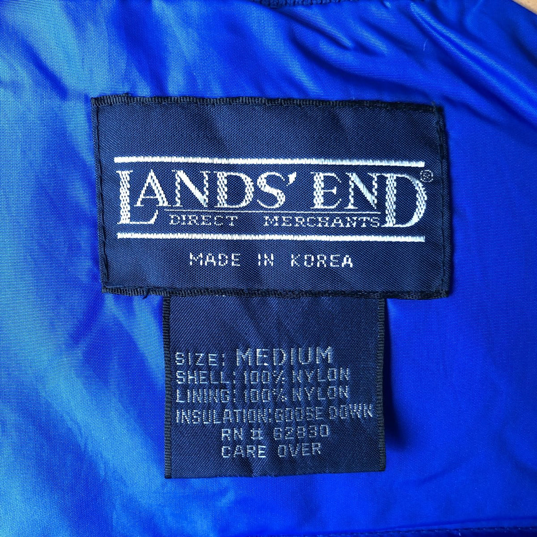 Vintage 80s-90'S Lands' End goose down vest, size M, men's Nylon blue type Vintage Second Hand