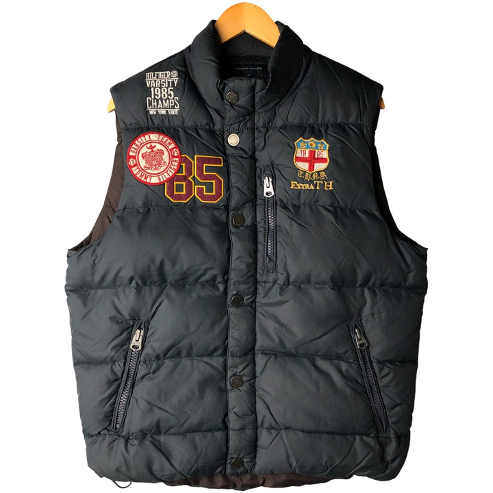 Tommy Hilfiger Down Vest, Men's Size M Nylon black type Vintage Second Hand